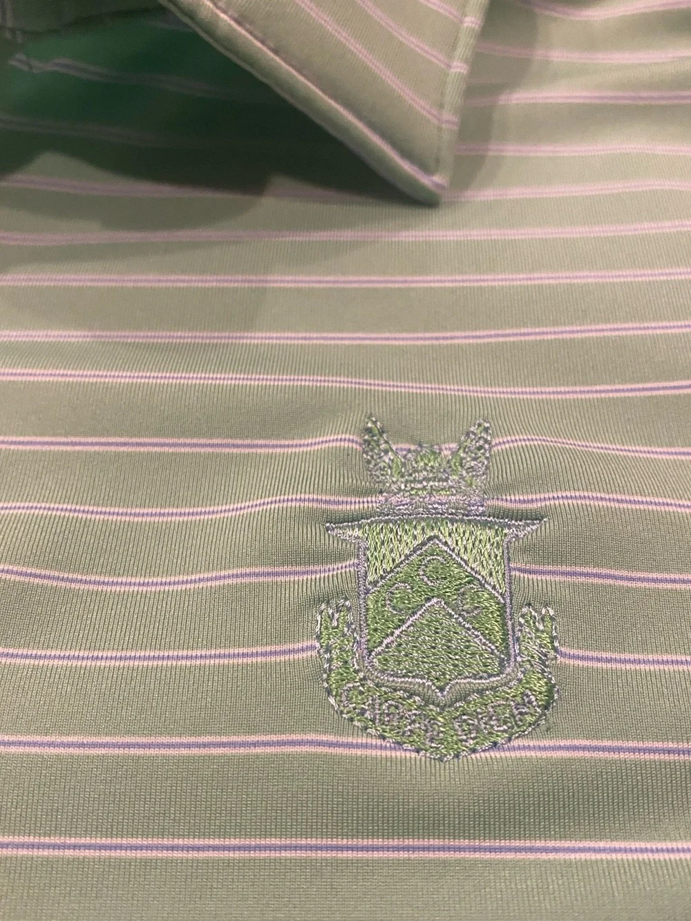 Boys Peter Millar Mint Green Striped Polo size L (11-12)